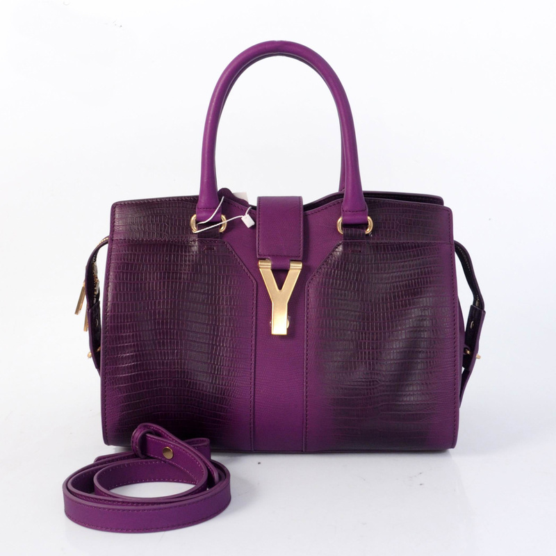 8220 YSL Cabas Chyc in pelle di lucertola tote 8220 Viola